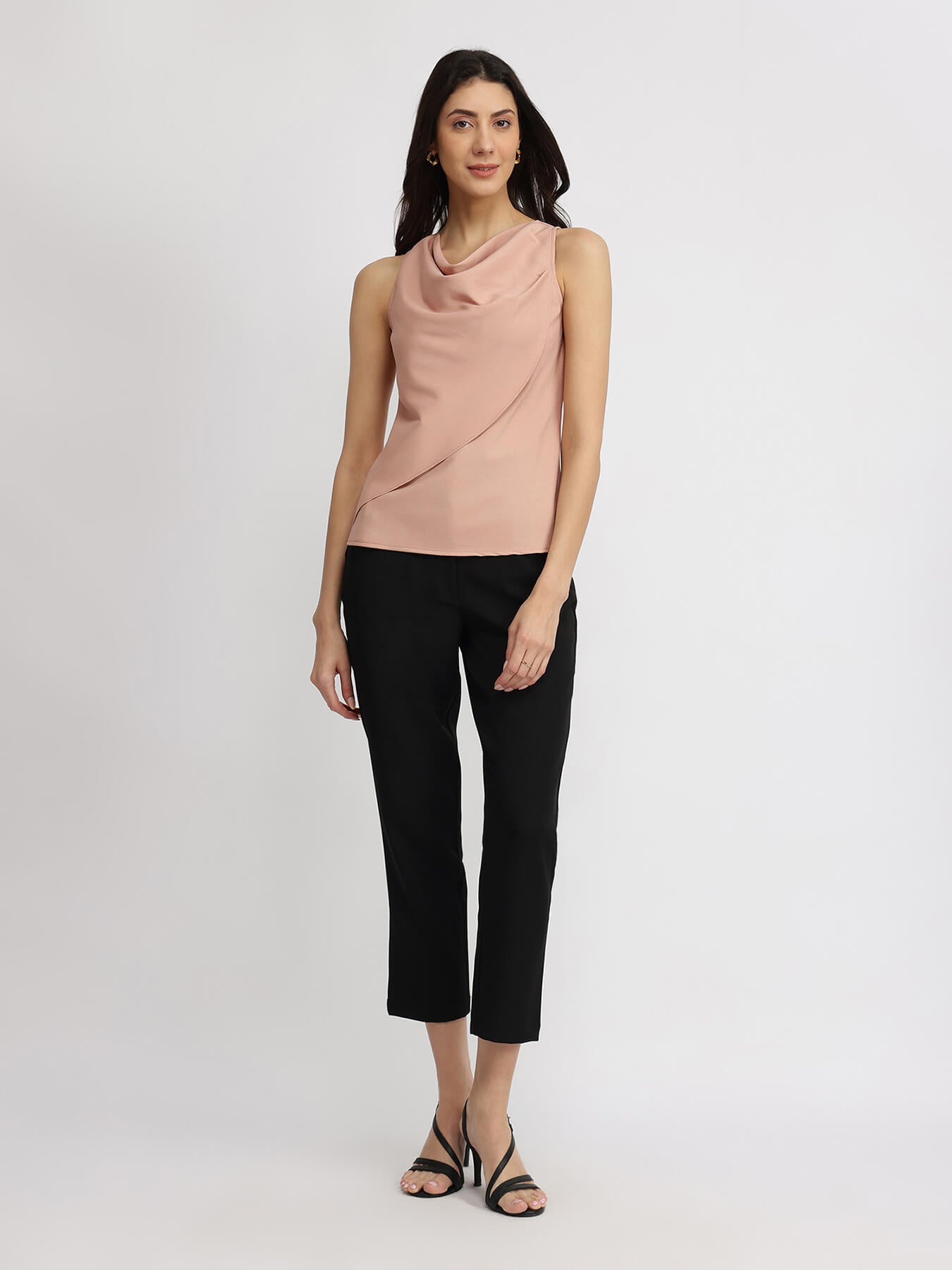 Cowl Neck Top - Nude Pink