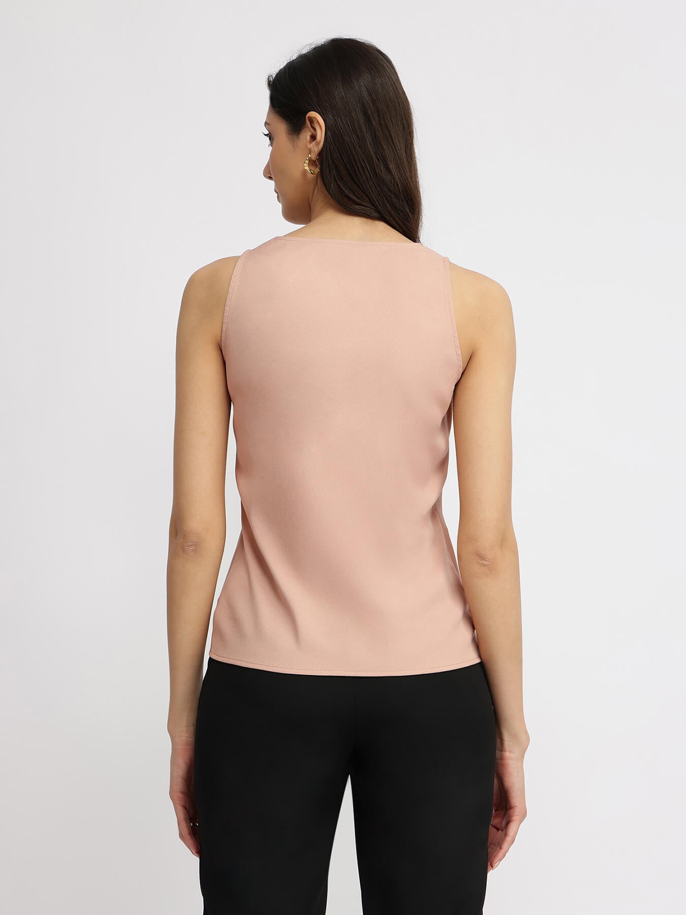 Cowl Neck Top - Nude Pink