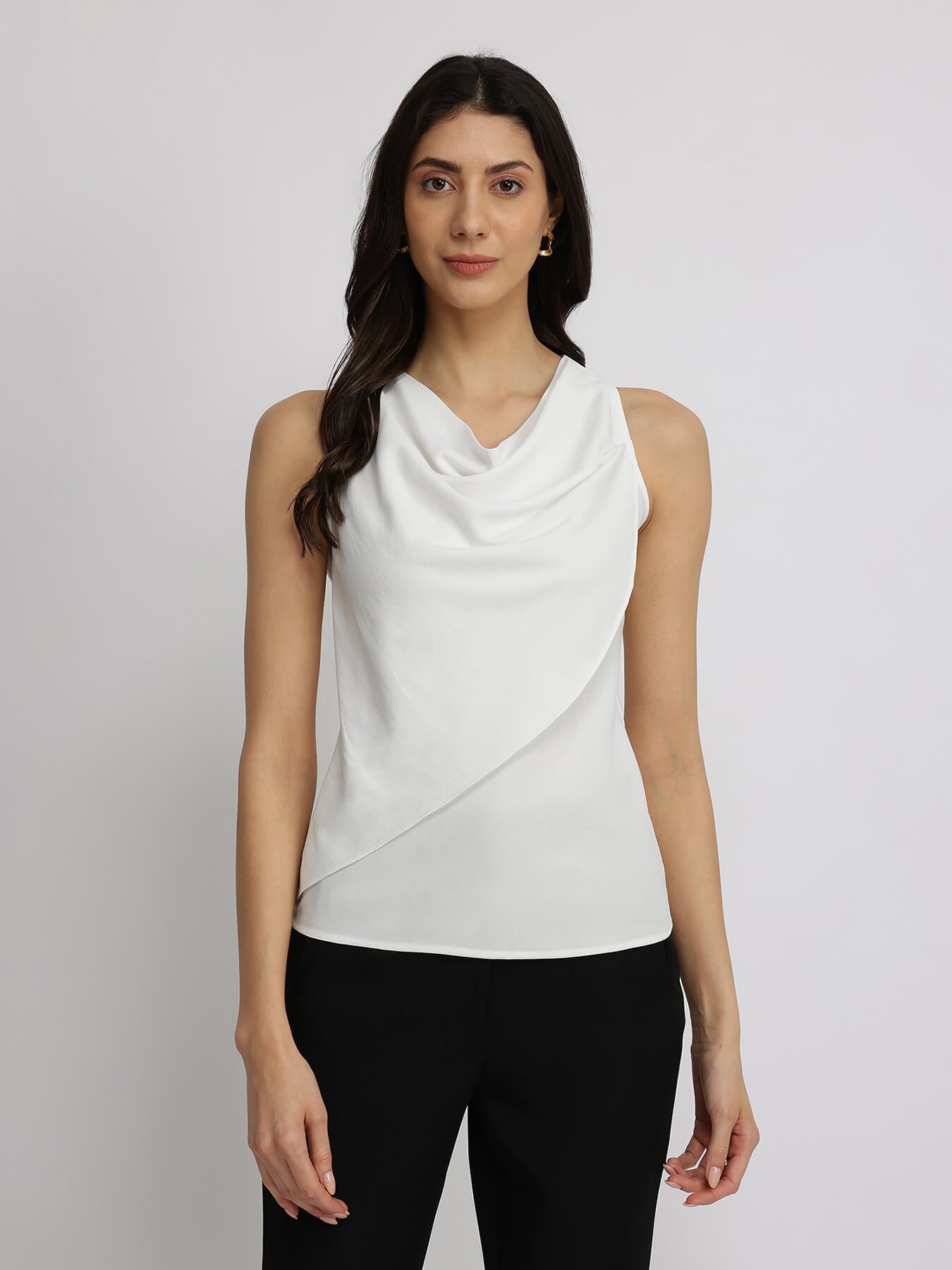 Cowl Neck Top - White