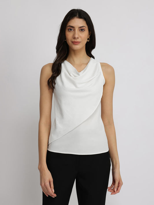Cowl Neck Top - White