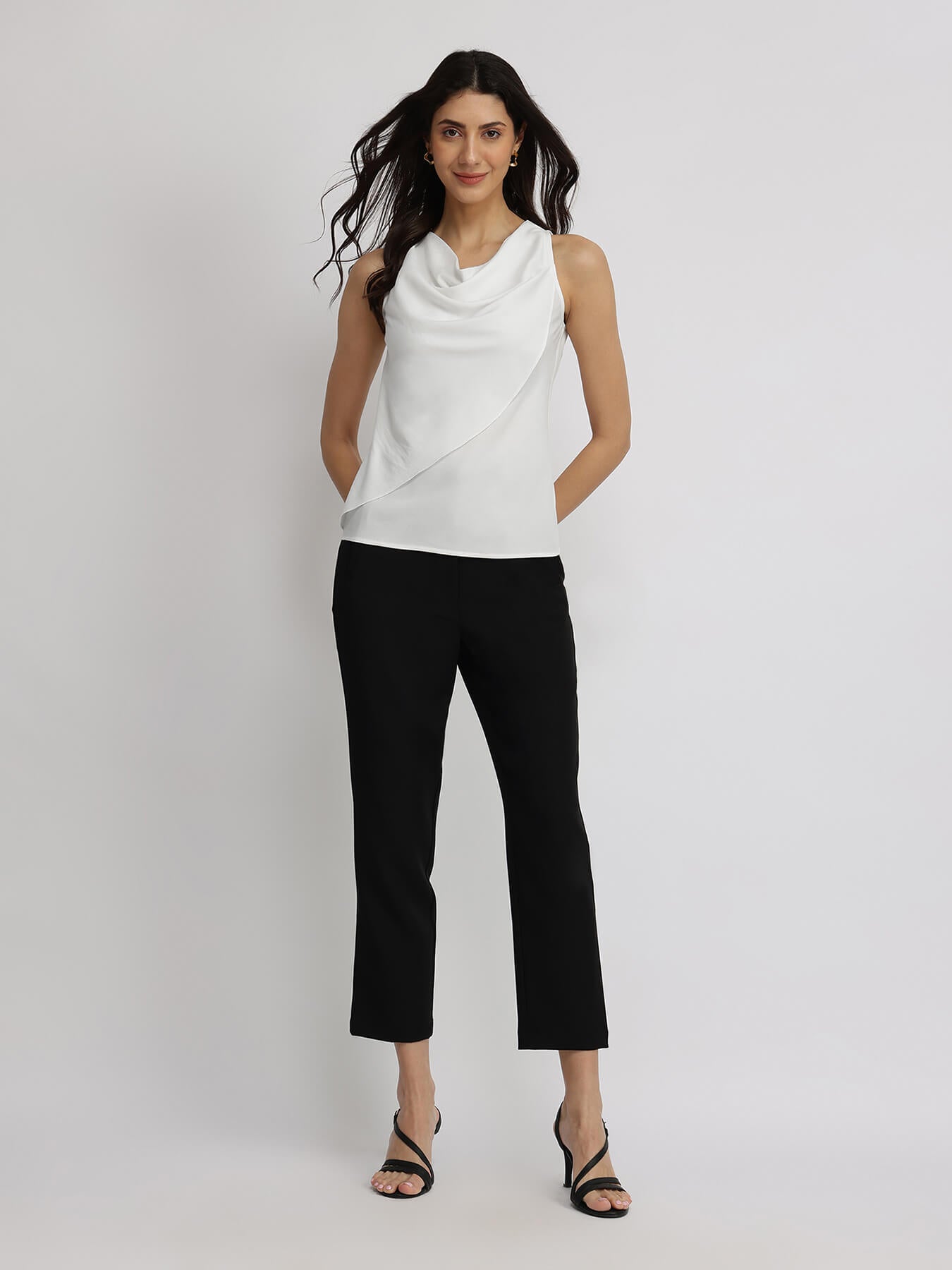Cowl Neck Top - White