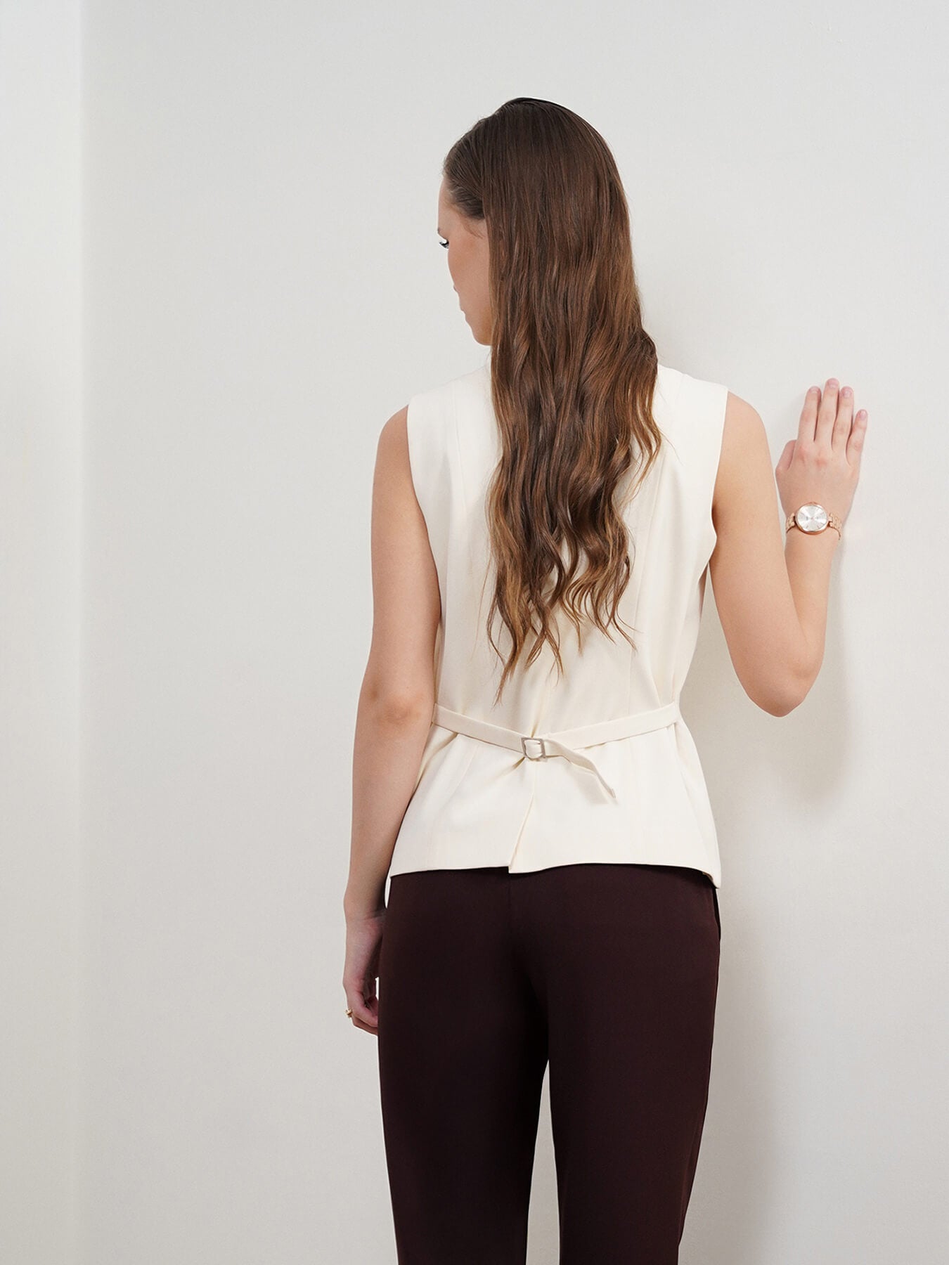 V-Neck Waistcoat - Off White