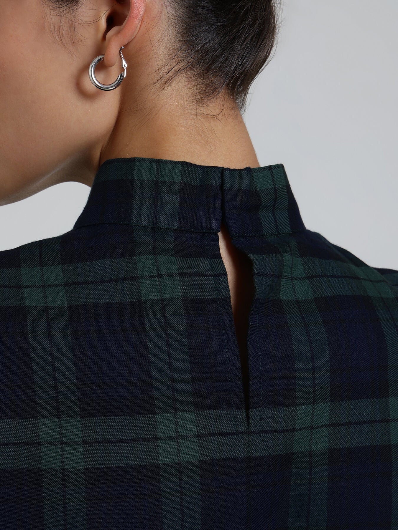 Cotton Checkered Top - Blue