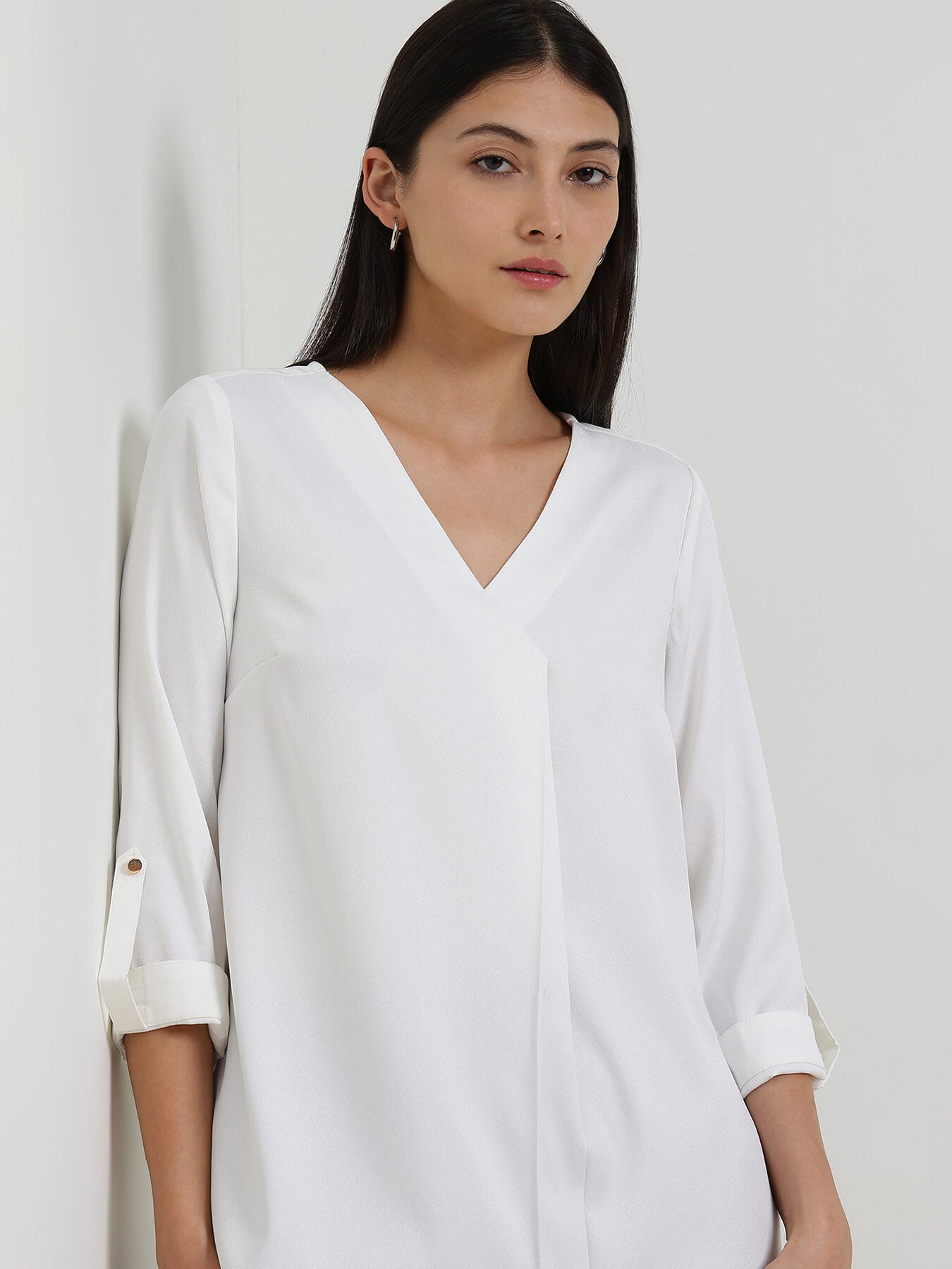 V-Neck Top - White