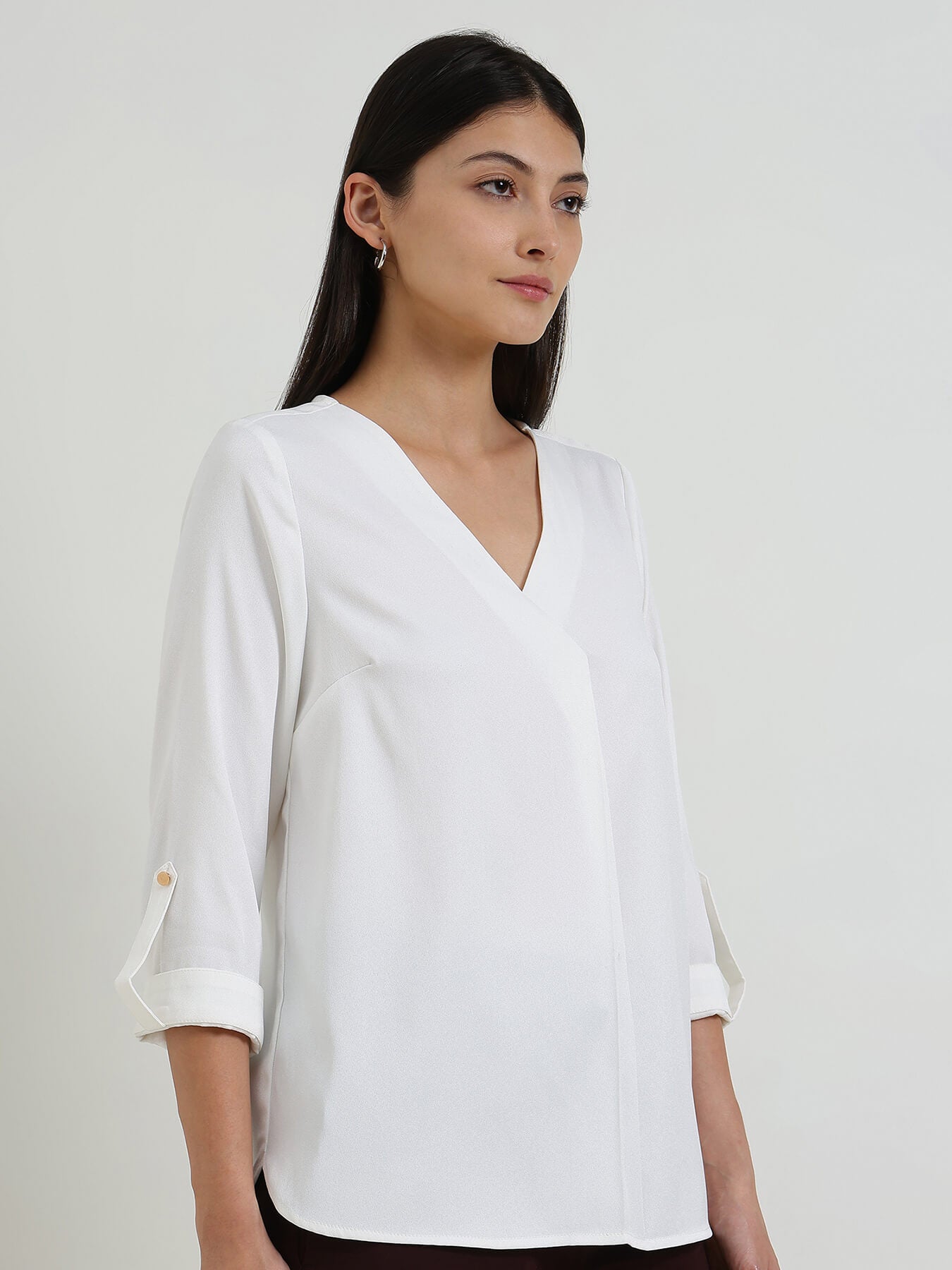 V-Neck Top - White