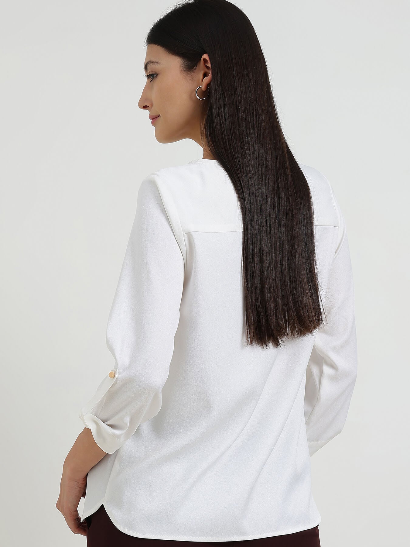 V-Neck Top - White