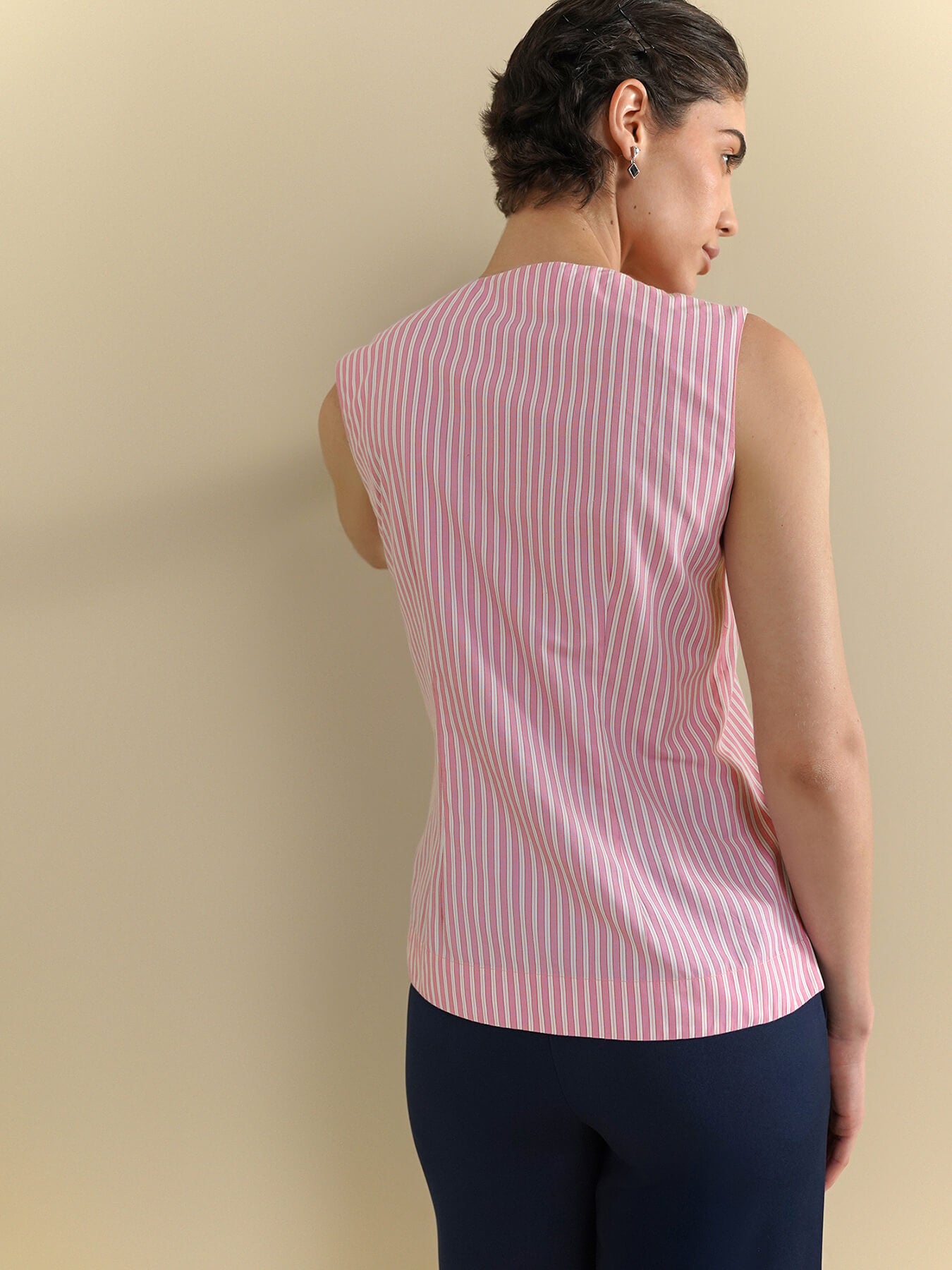 Cotton Striped Top - Pink