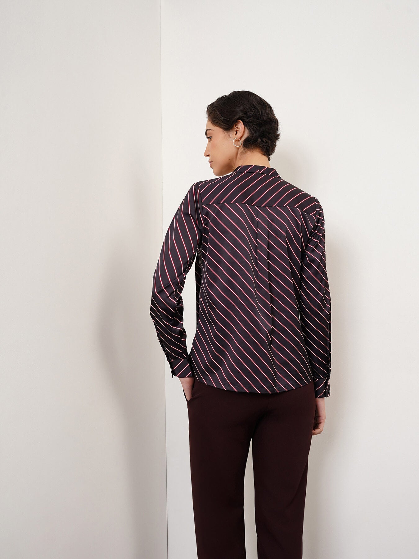 Satin Striped Top - Multicolour