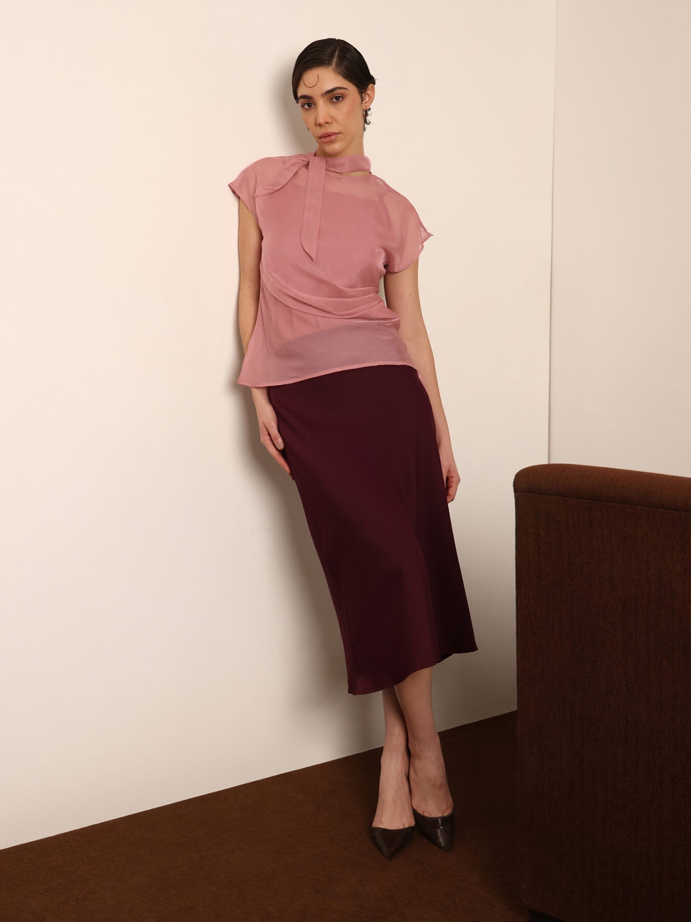 Organza Top - Dusky Pink