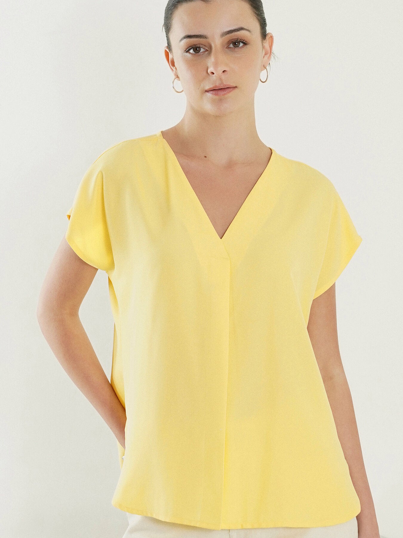 Pleat Detail Top - Yellow