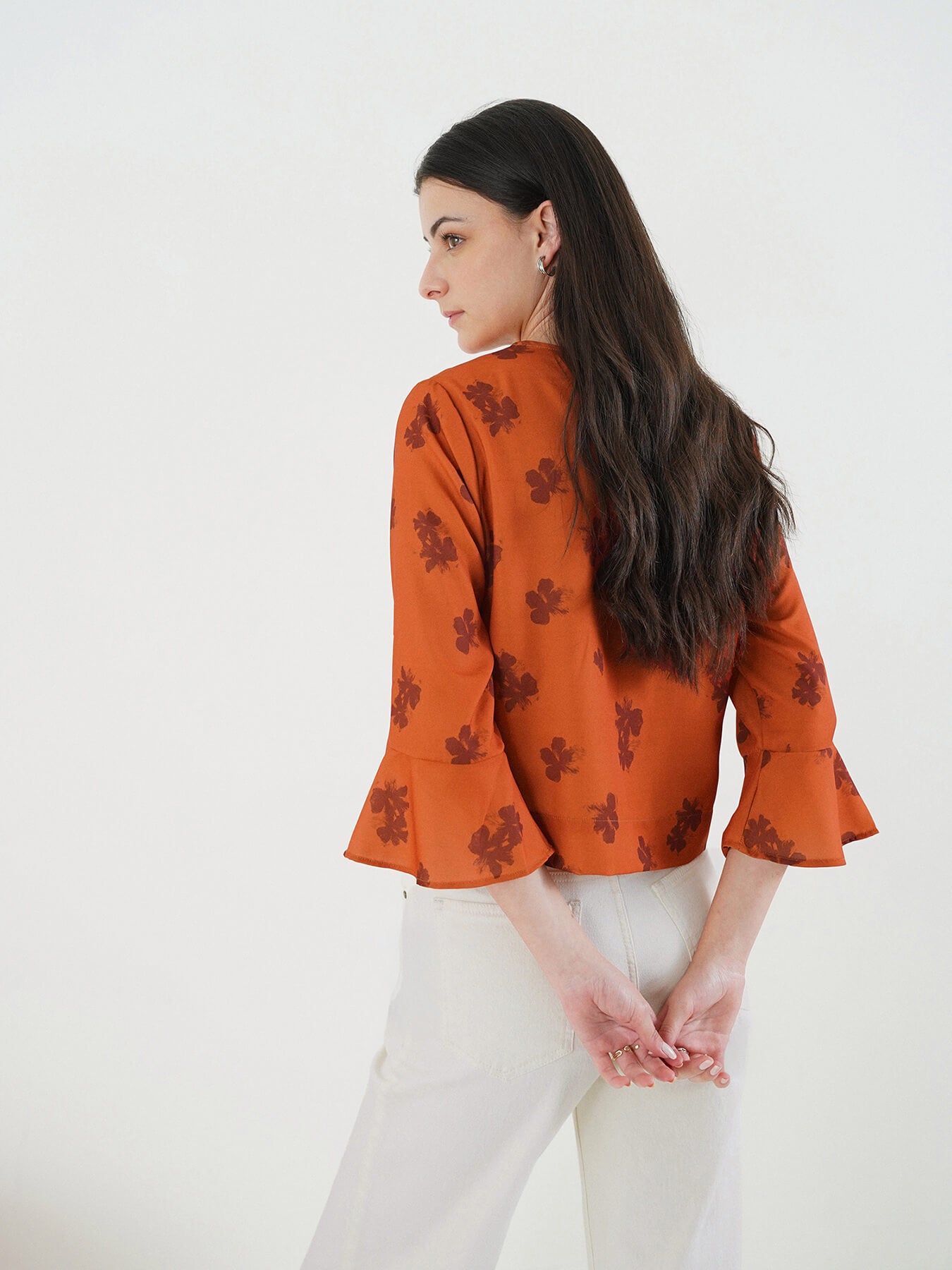Floral Crop Top - Rust