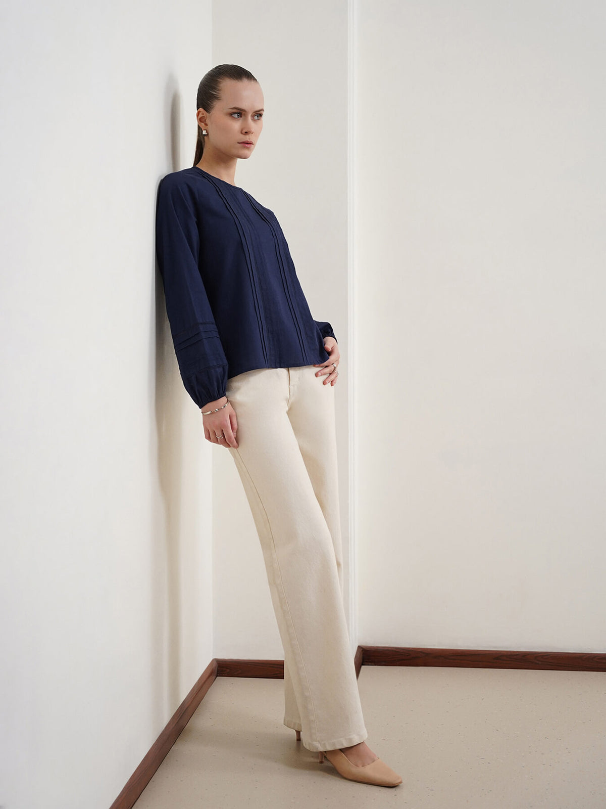 Pure Cotton Top - Navy Blue
