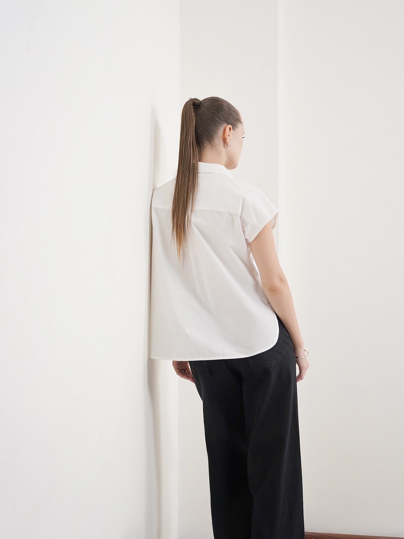 Pure Cotton Floral Top - Off White