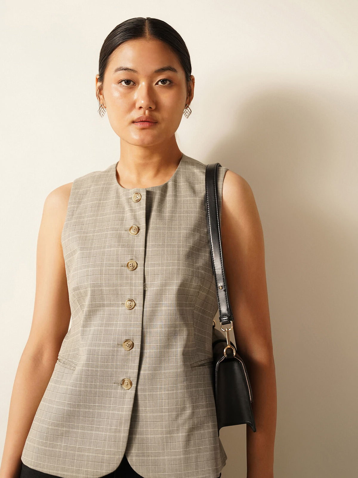Checkered Waistcoat - Grey