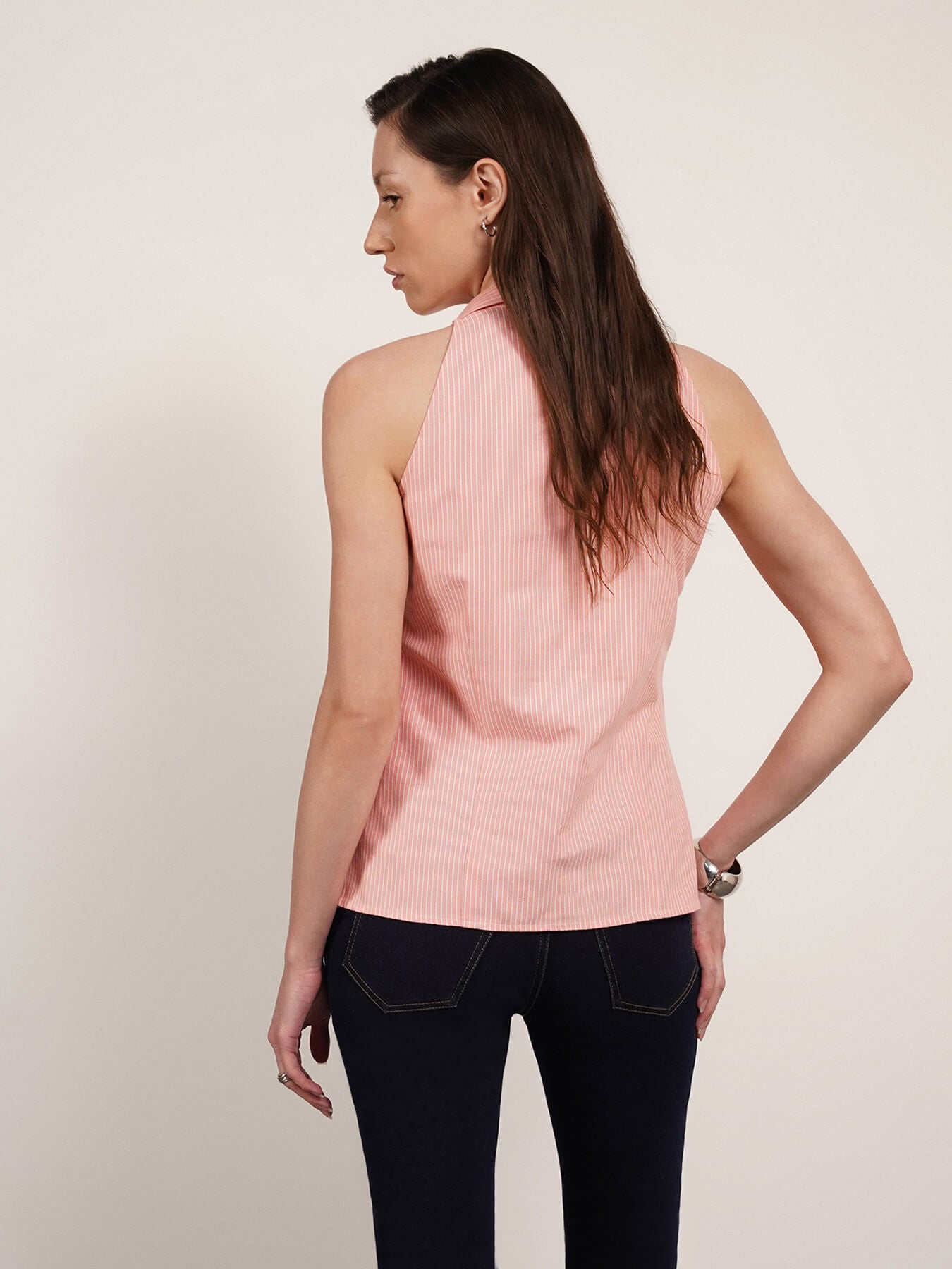 Striped Collared Top - Red
