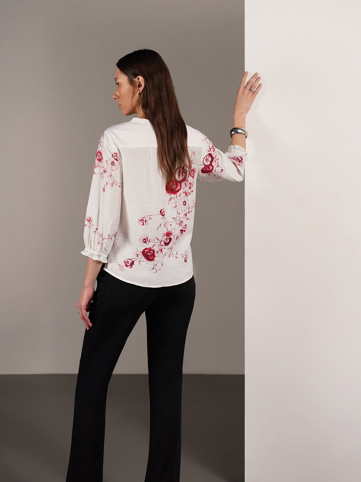 Viscose Floral Top - White