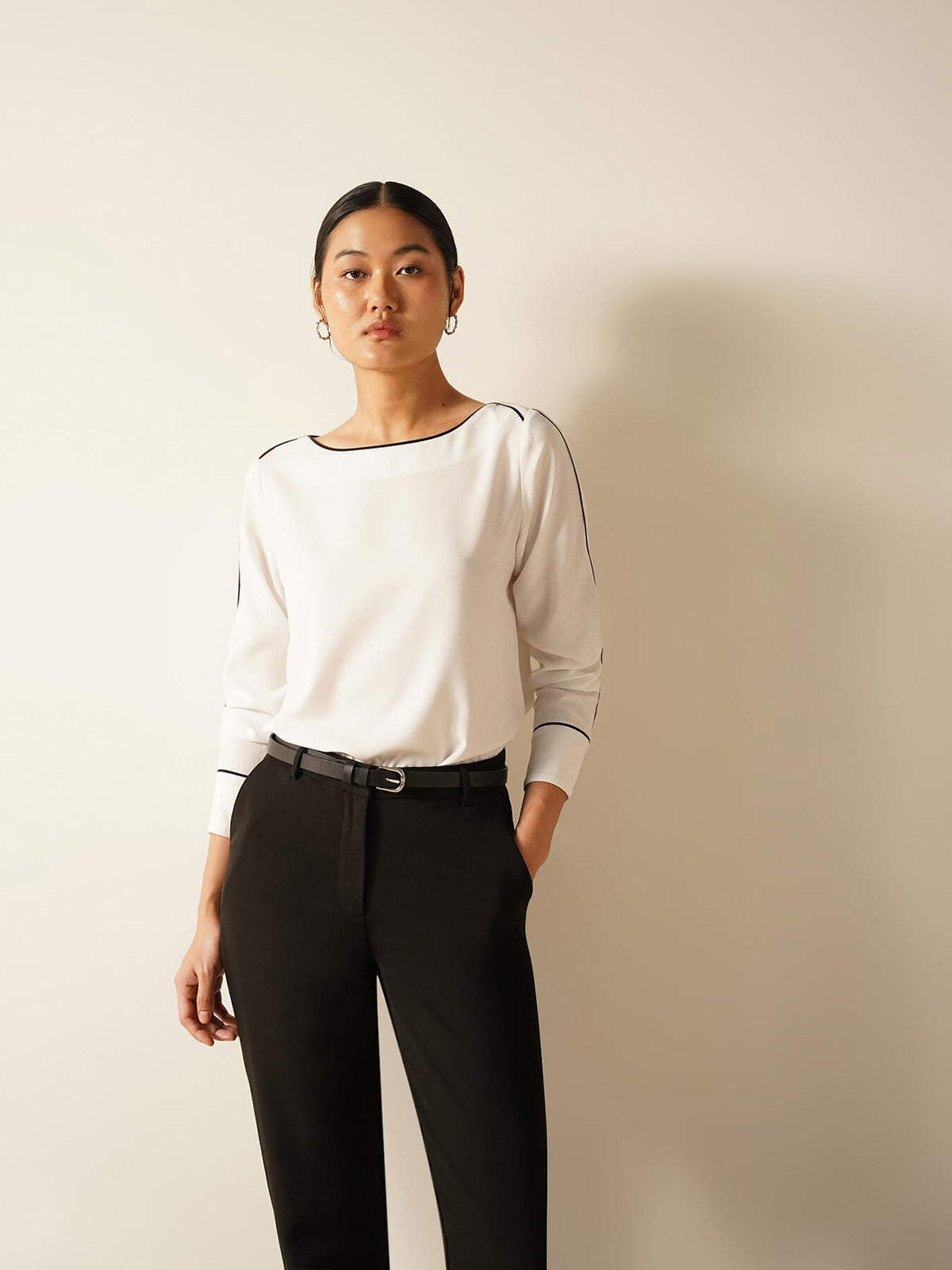 Boat Neck Top- White