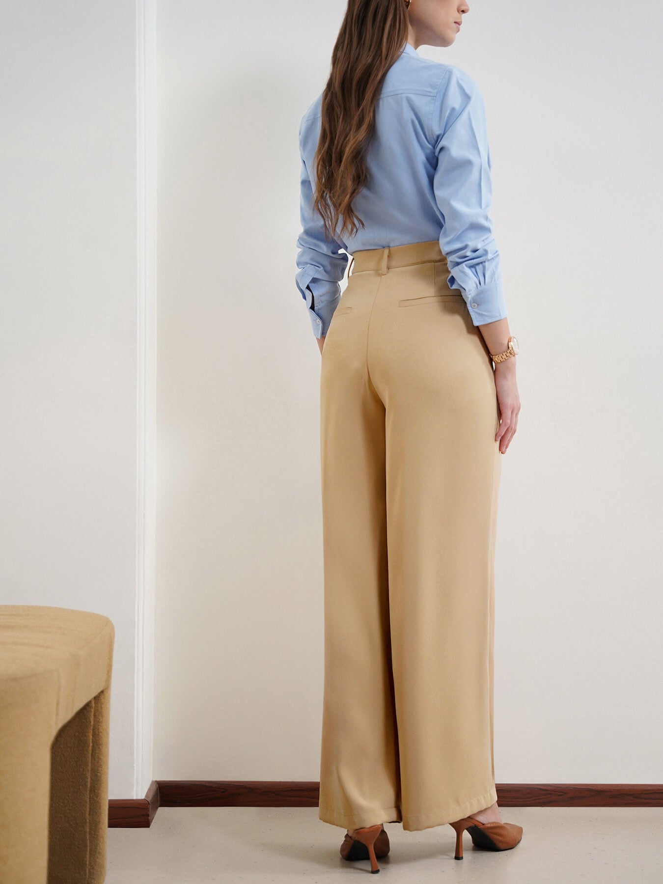 Pleated Trousers - Beige
