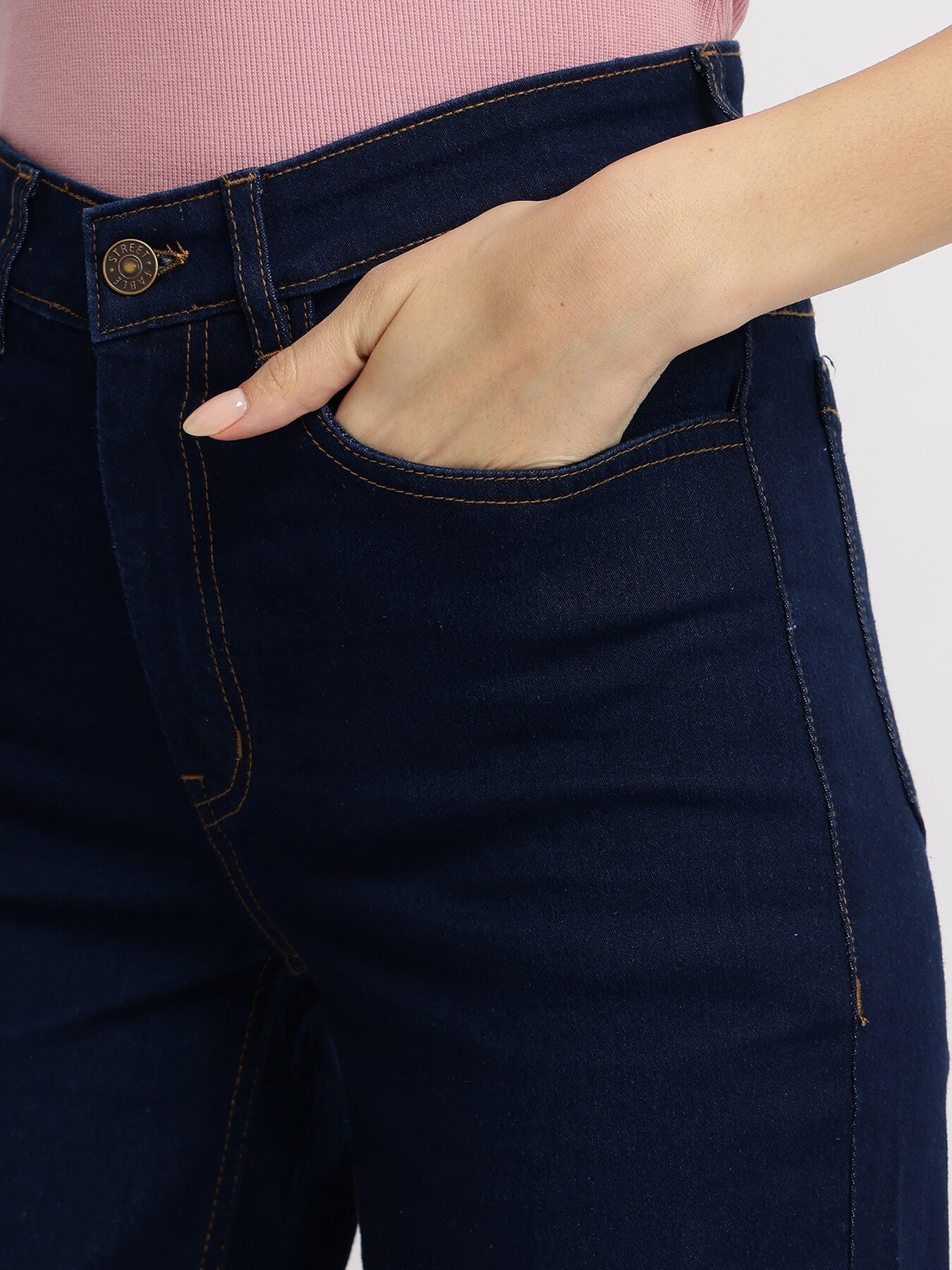 Wide Leg Jeans - Navy Blue