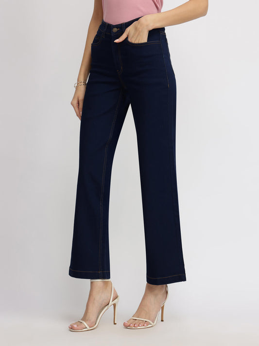 Wide Leg Jeans - Navy Blue