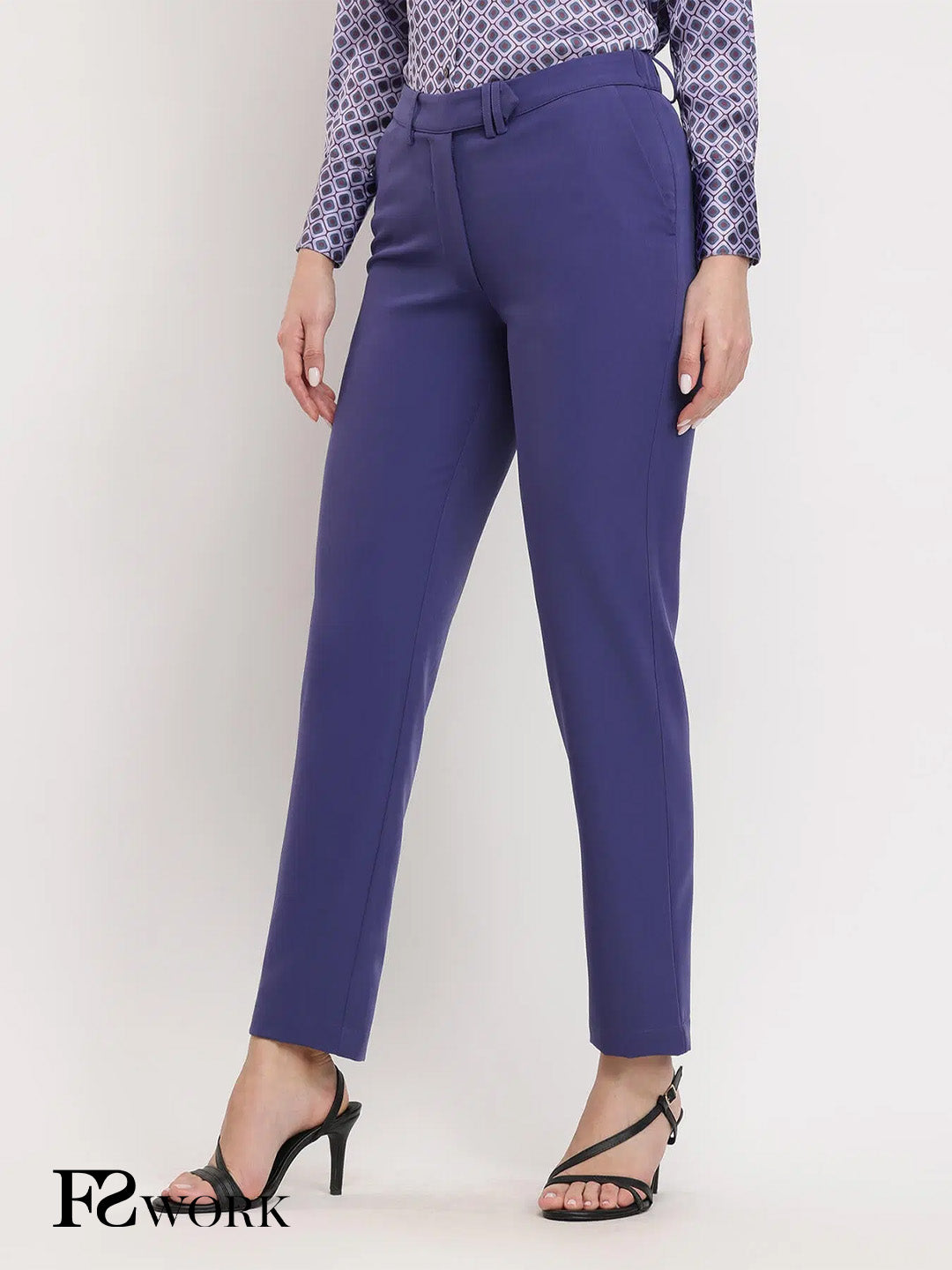 Straight Fit Trousers - Violet