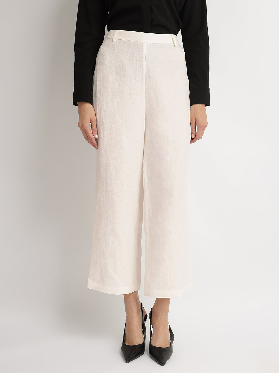 Linen Mid Rise Culottes - Off White