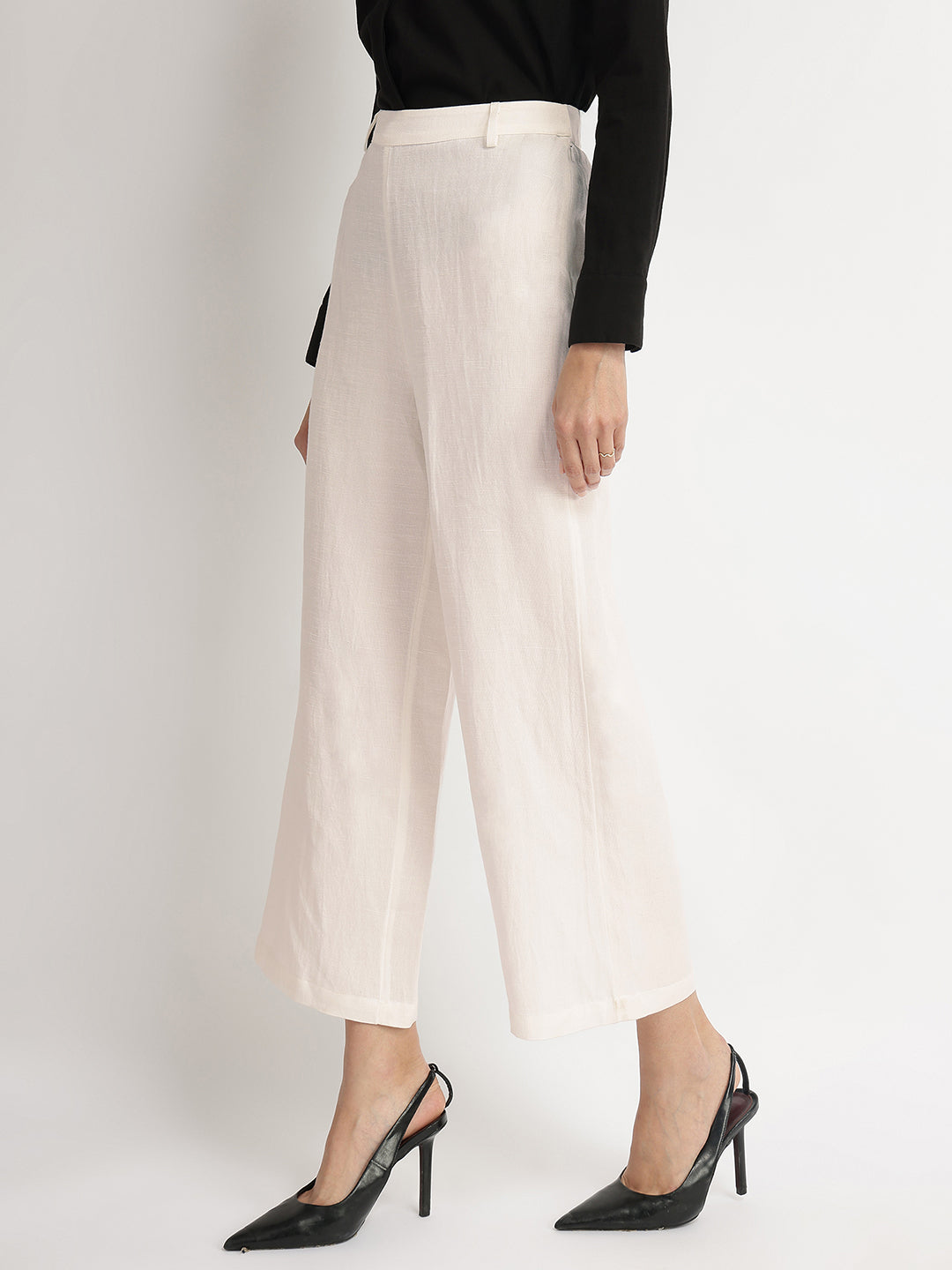 Linen Mid Rise Culottes - Off White