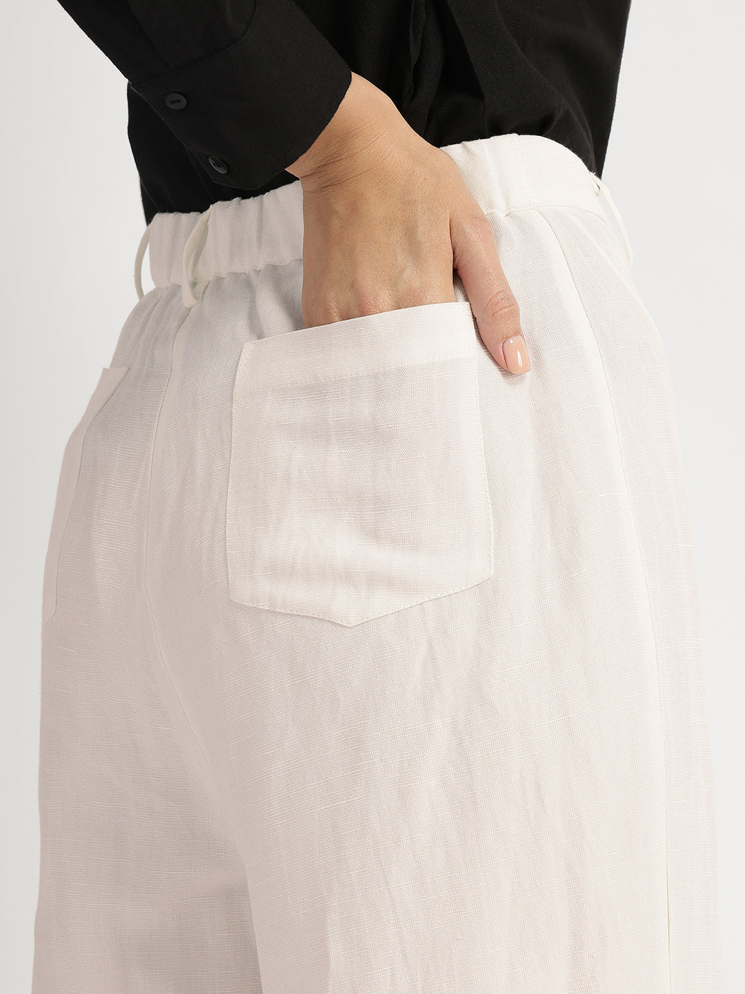 Linen Mid Rise Culottes - Off White