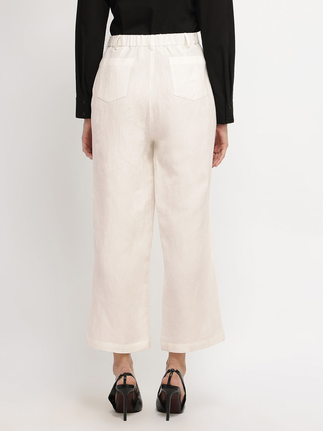 Linen Mid Rise Culottes - Off White