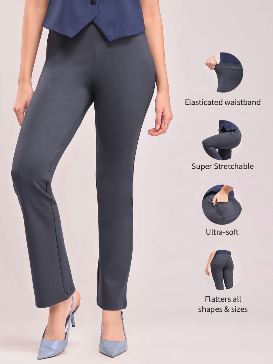 LivIn Bootcut Pants - Dark Grey