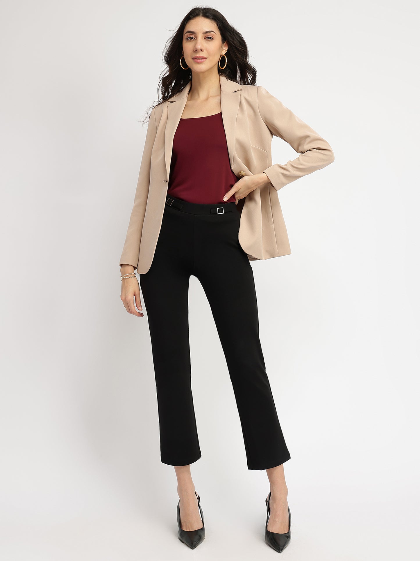 Single Breasted Blazer - Beige