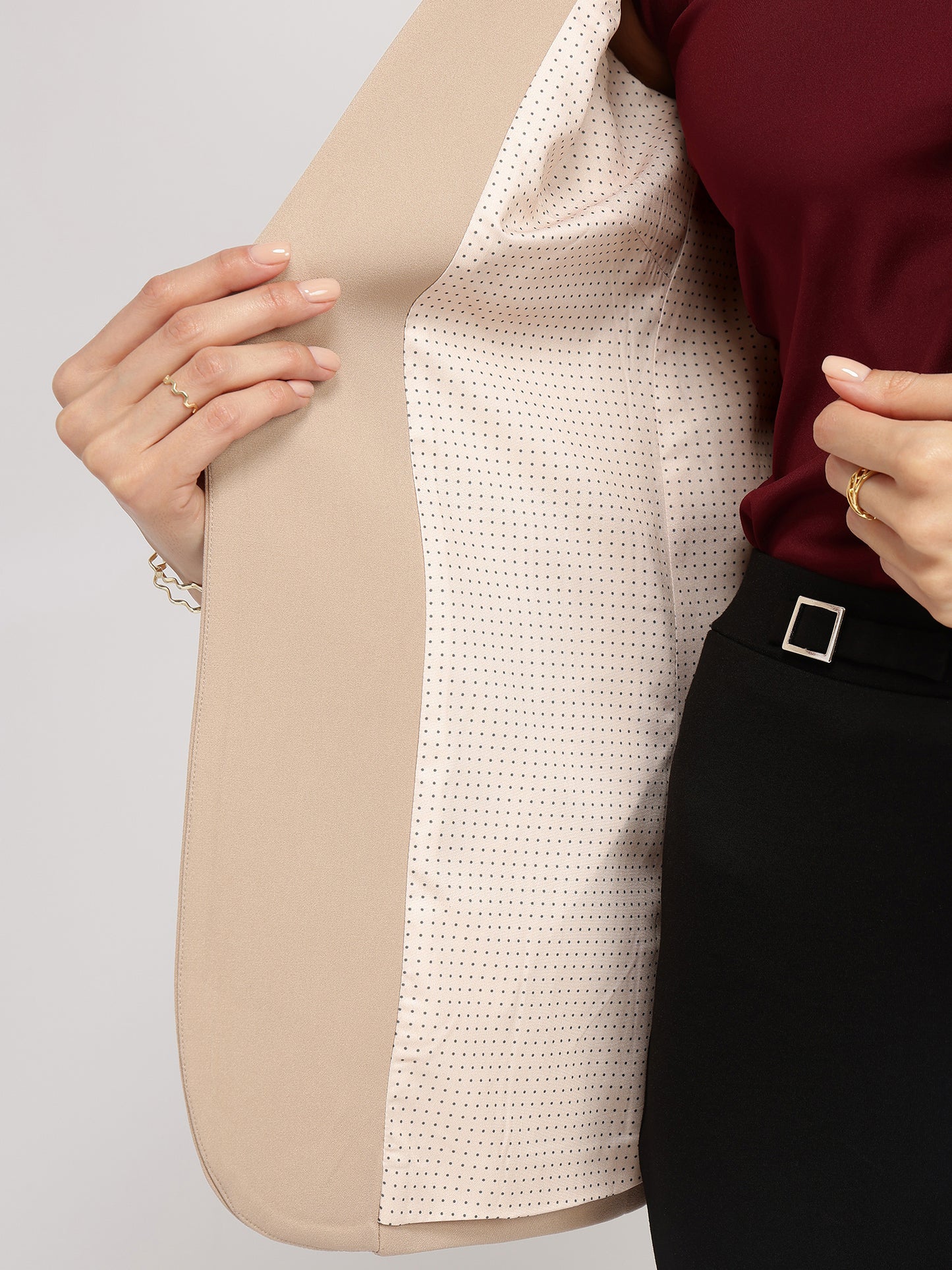 Single Breasted Blazer - Beige
