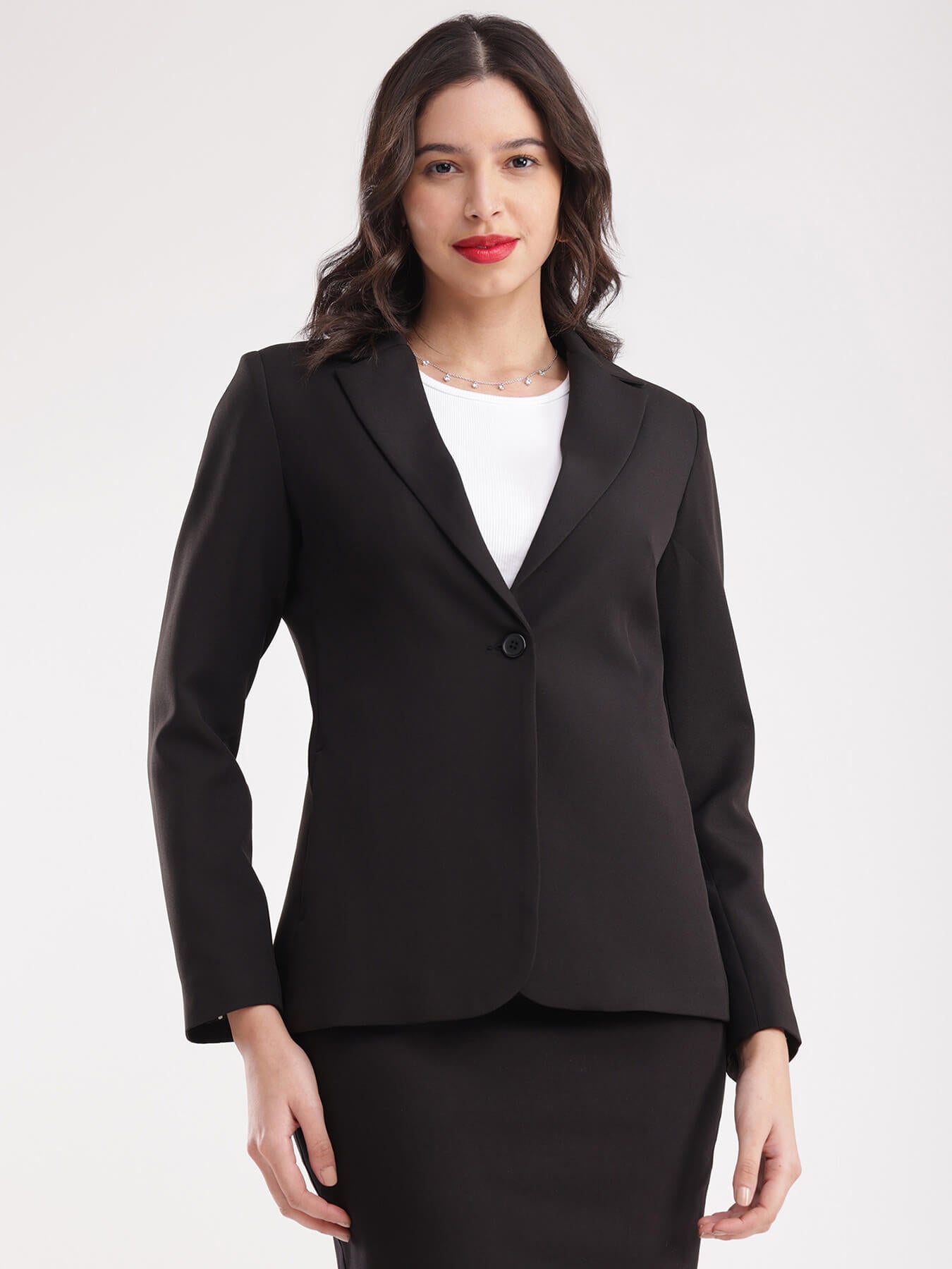Single Breasted Blazer - Black