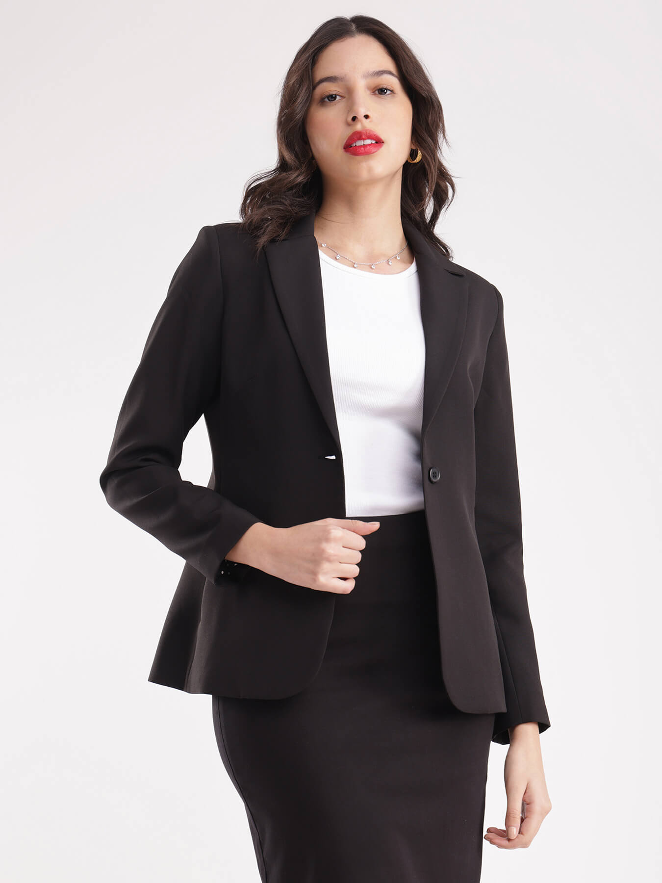 Single Breasted Blazer - Black