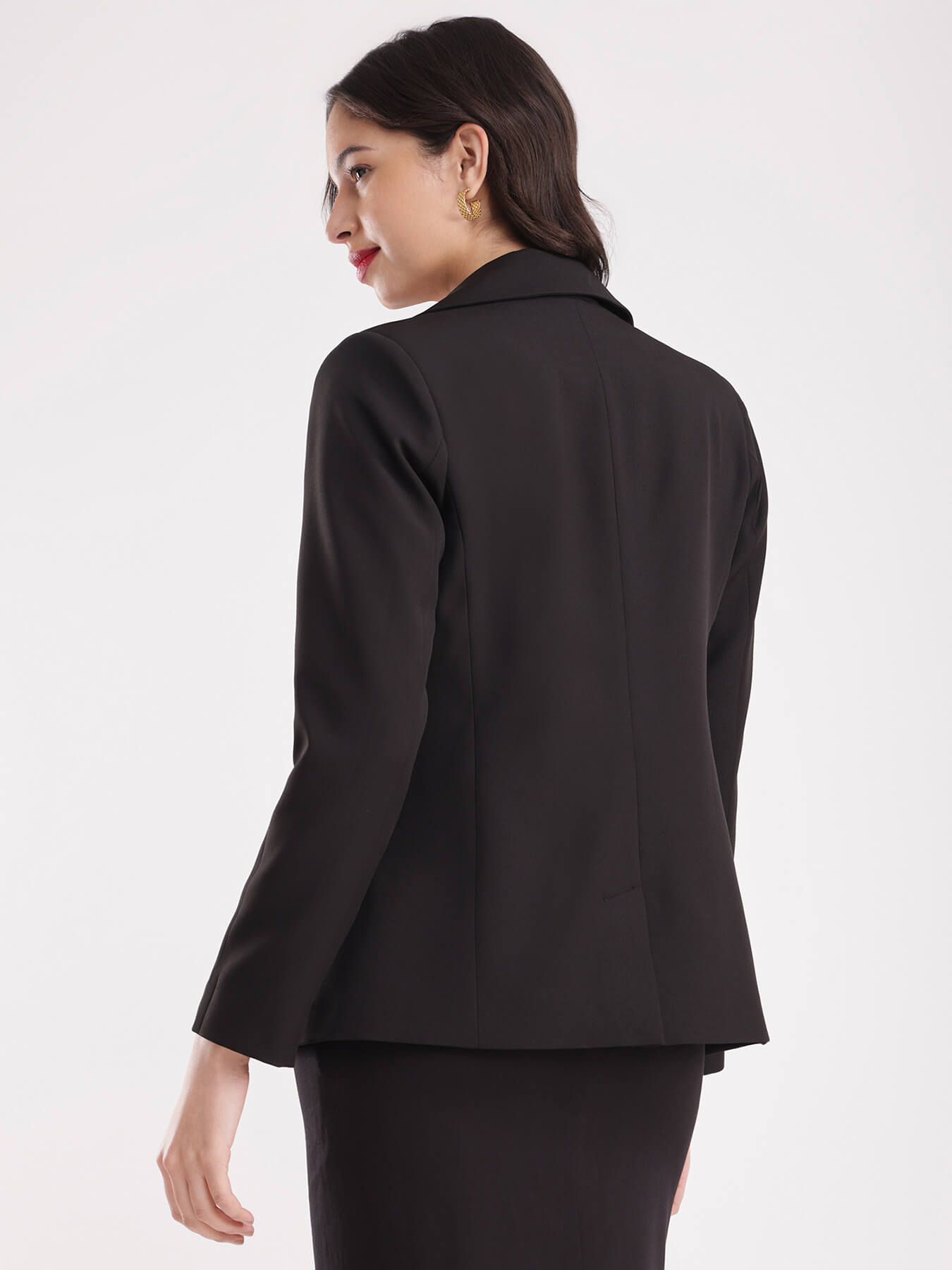 Single Breasted Blazer - Black