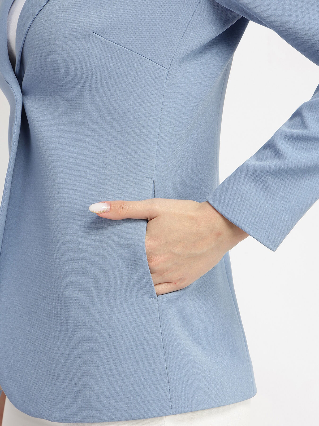 Single Breasted Blazer - Sky Blue