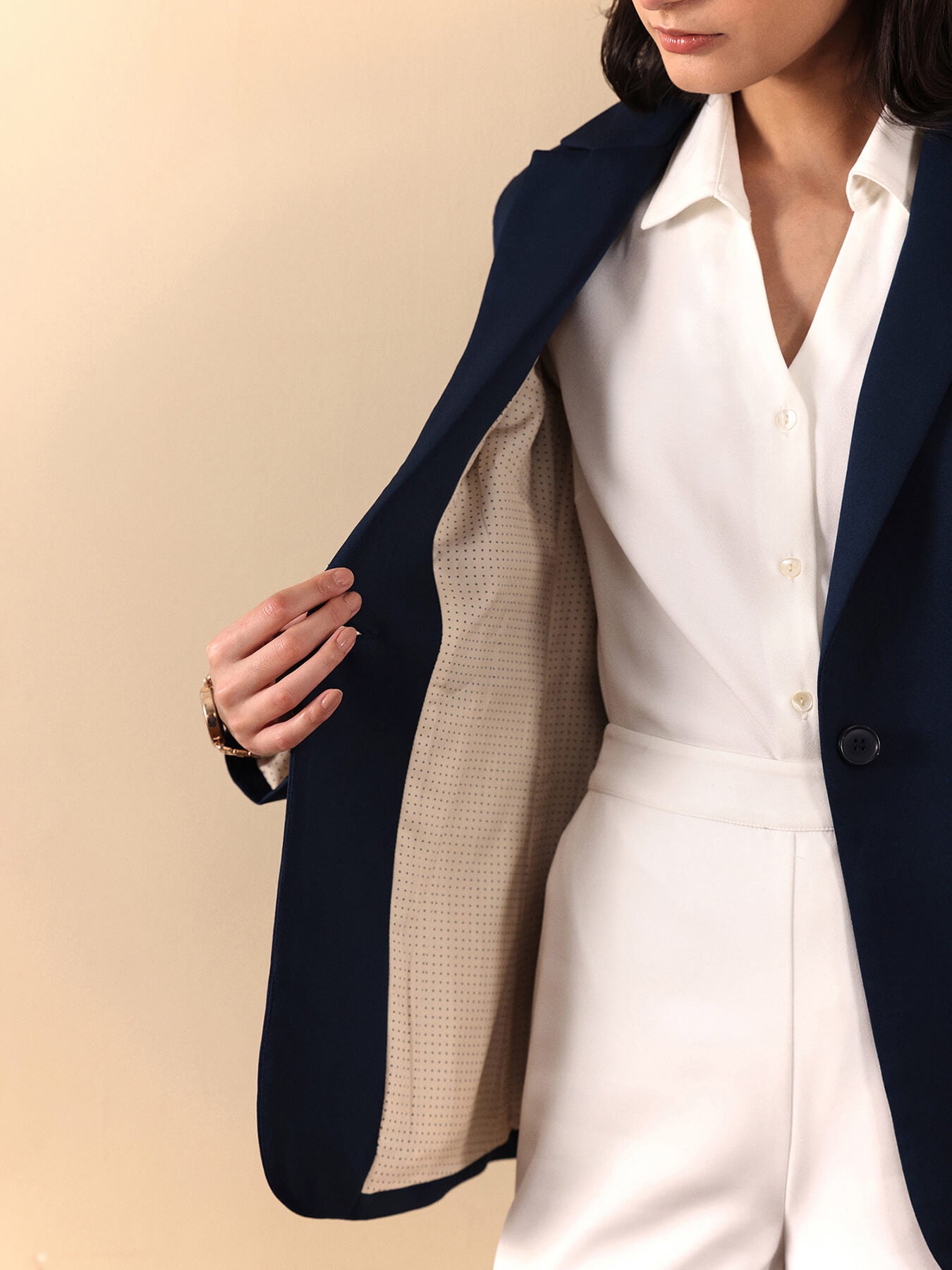 Single Breasted Blazer - Navy