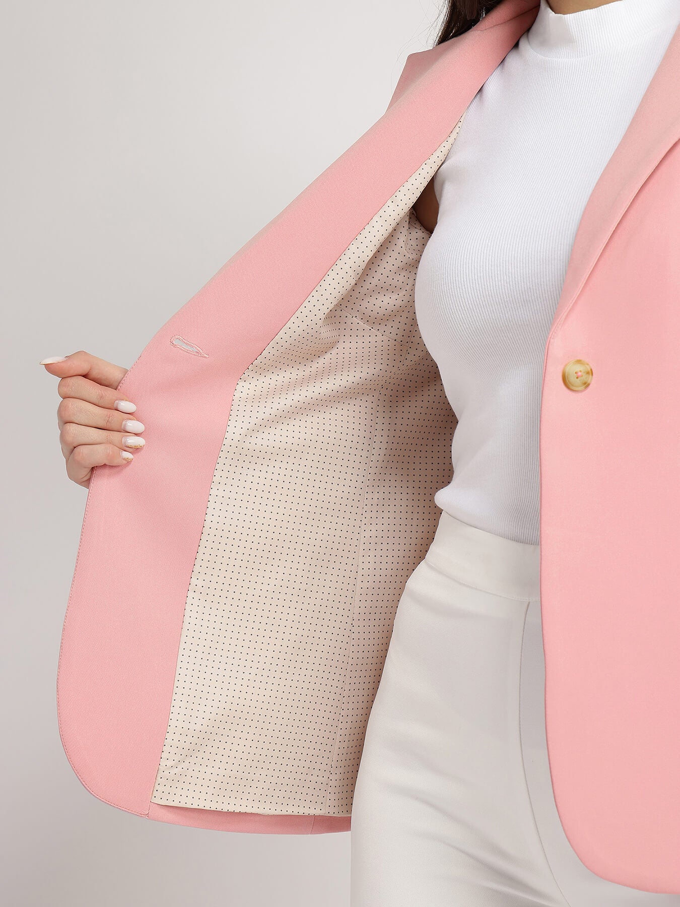 Single Breasted Blazer - Light Pink