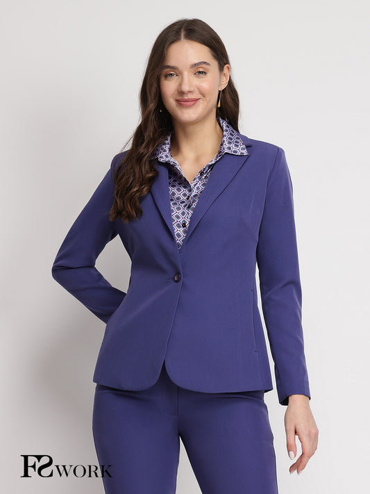 Single Breasted Blazer - Violet