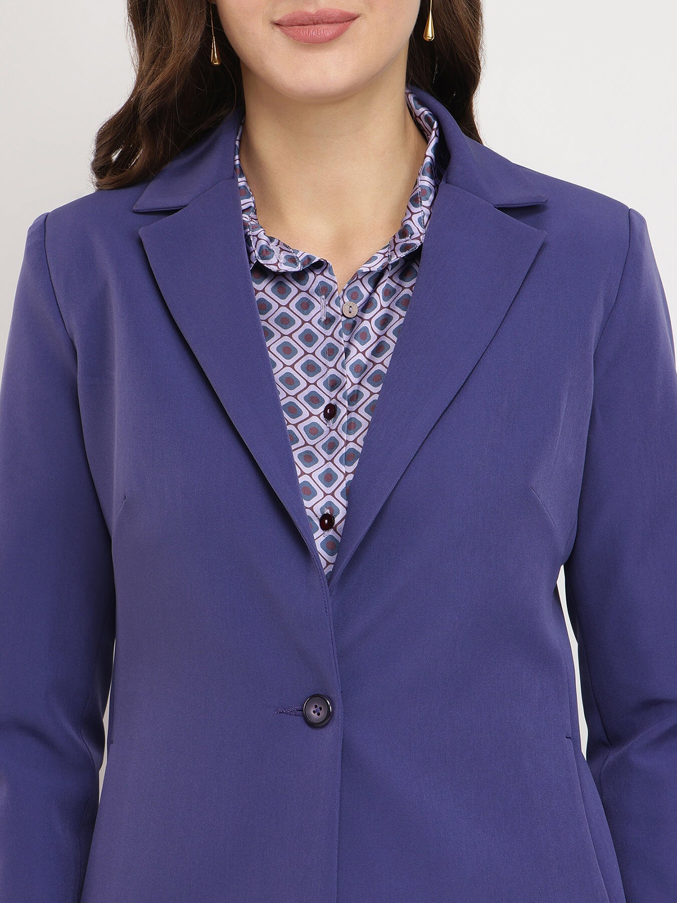 Single Breasted Blazer - Violet