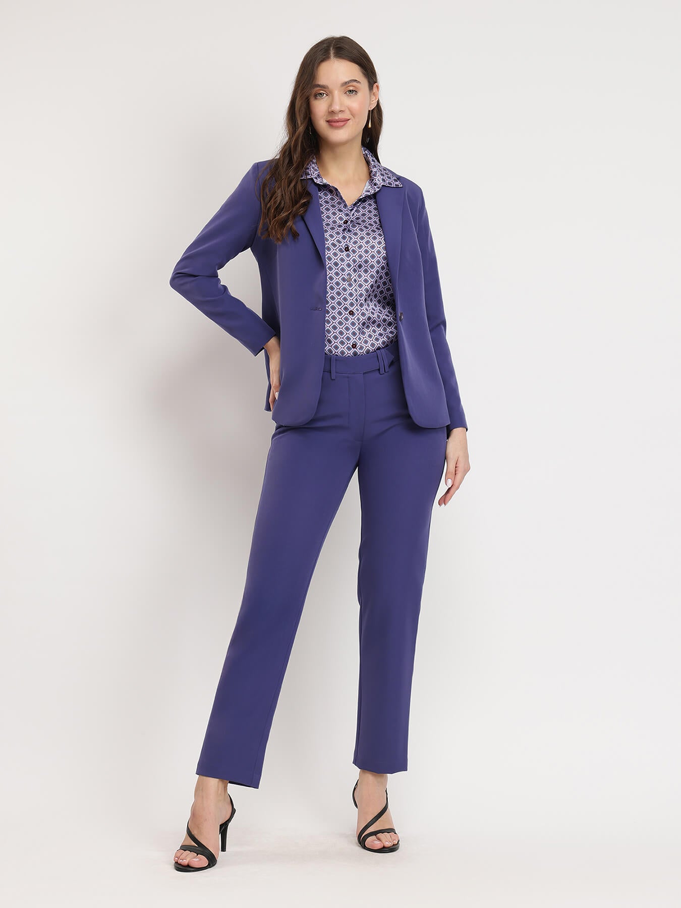 Single Breasted Blazer - Violet