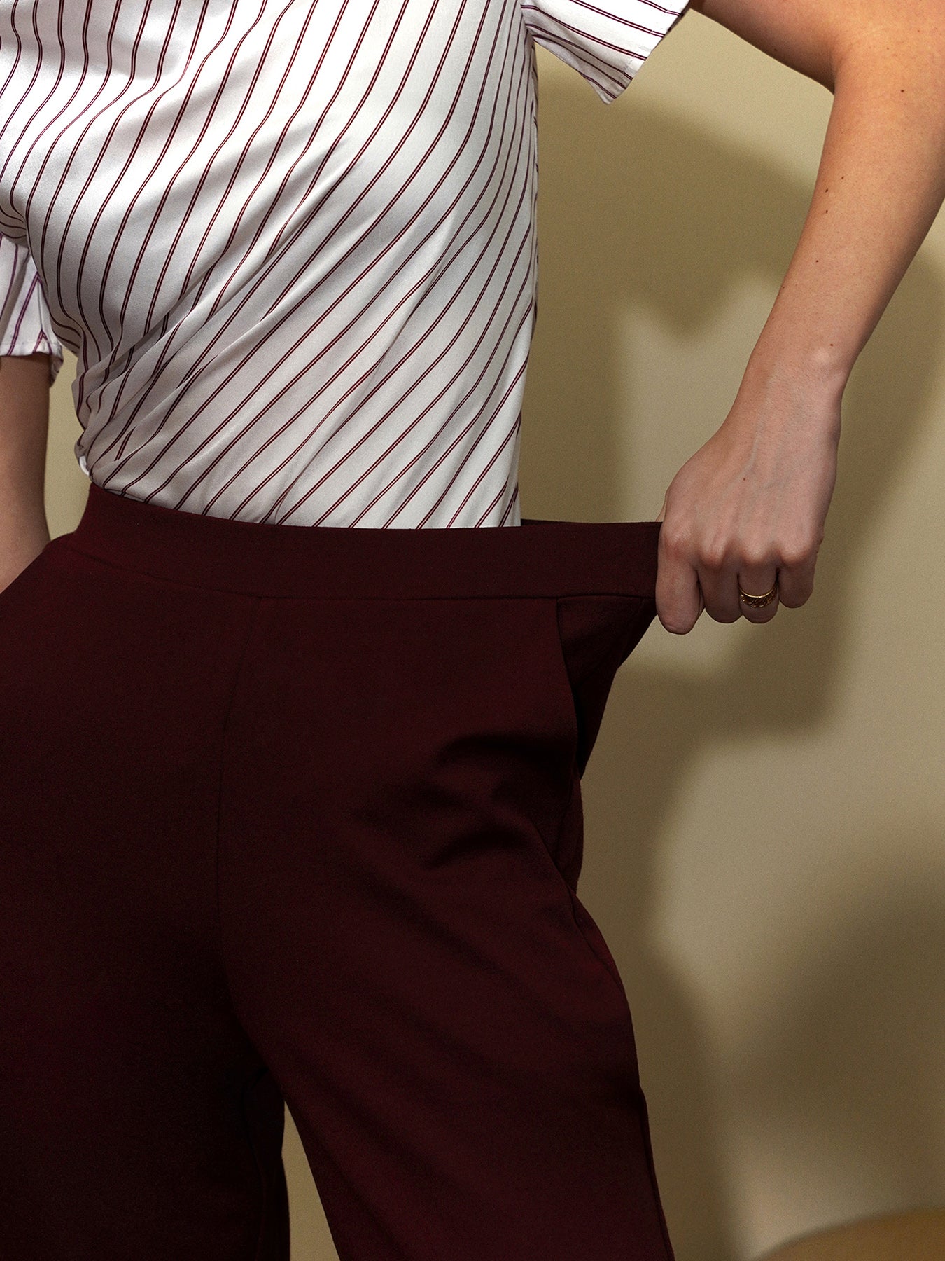 LivIn Wide Leg Pants - Maroon