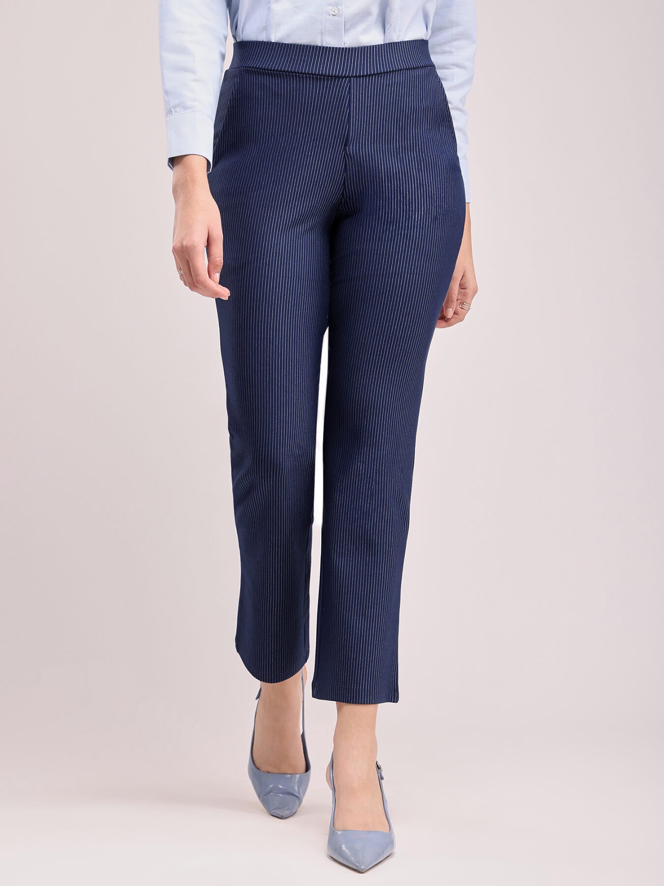 LivIn Striped Bootcut Pants - Navy