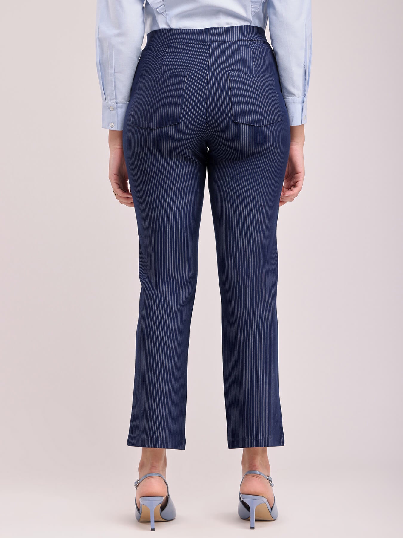 LivIn Striped Bootcut Pants - Navy