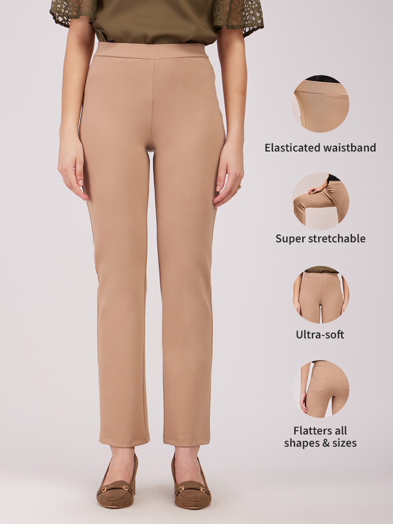 LivIn Bootcut Pants - Beige