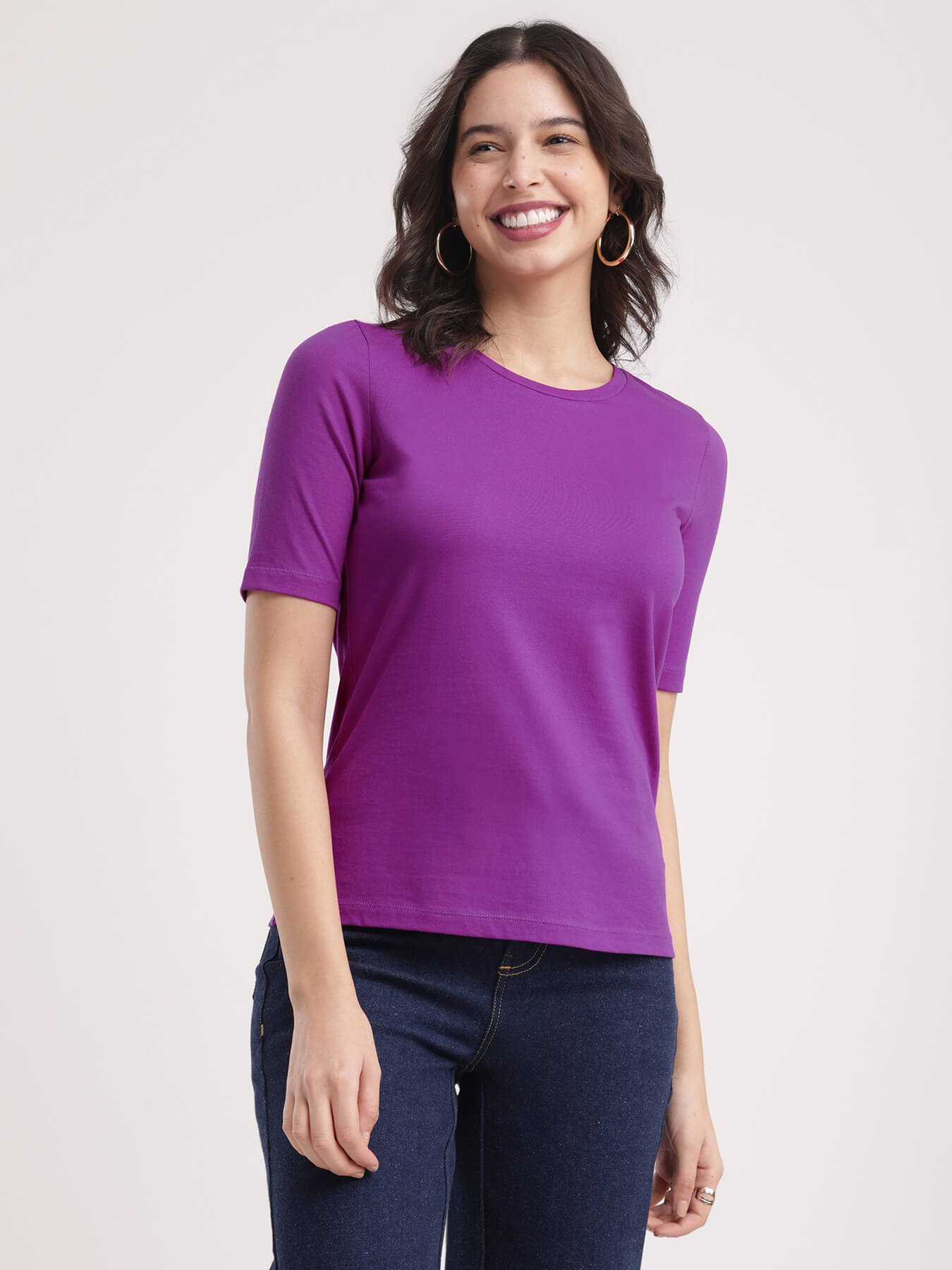 LivSoft Cotton Gather Detail Top - Purple