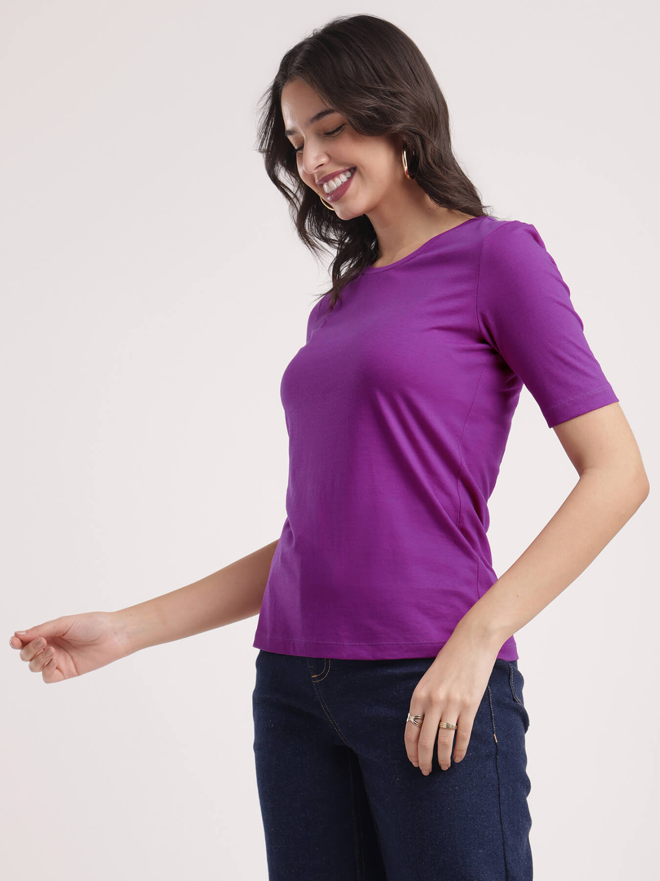 LivSoft Cotton Gather Detail Top - Purple