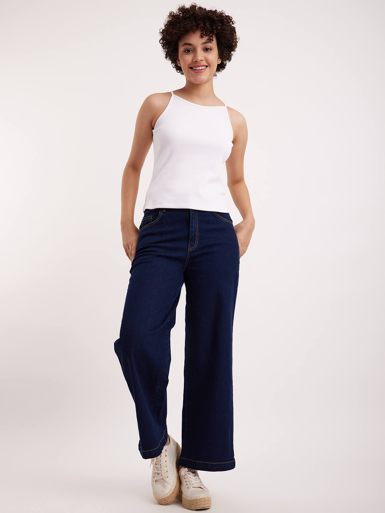 Stretchable Halter Neck LivIn Camisole - White