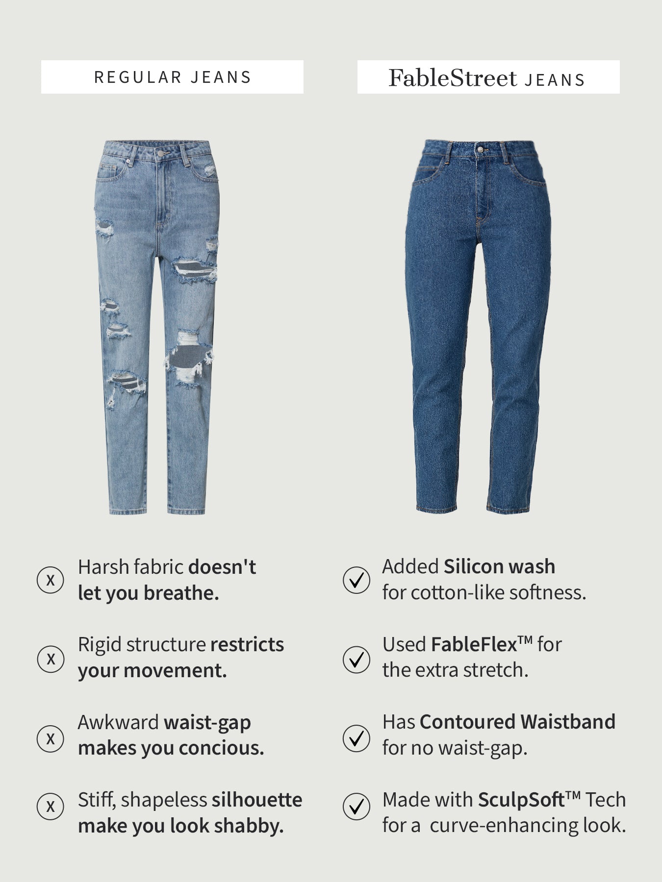 Wide Leg Jeans - Blue