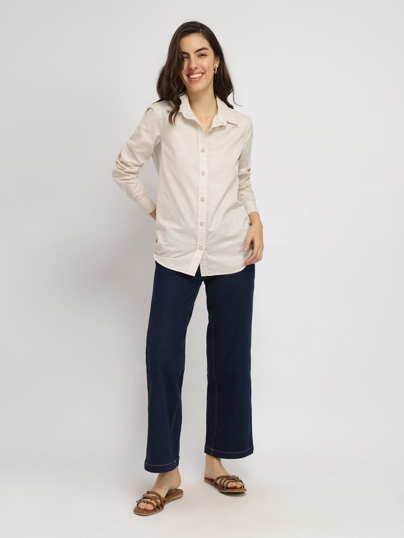 Cotton Blend Shirt - Off White